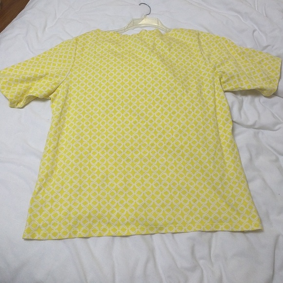 NWOT plus size pima cotton yellow pattern shirt - Picture 1 of 2